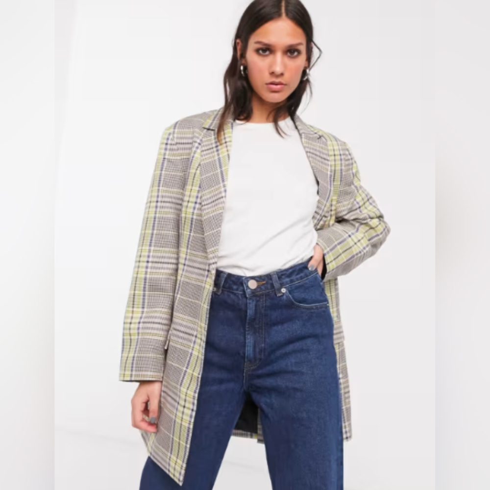 Asos Design Women's Check Dad Blazer